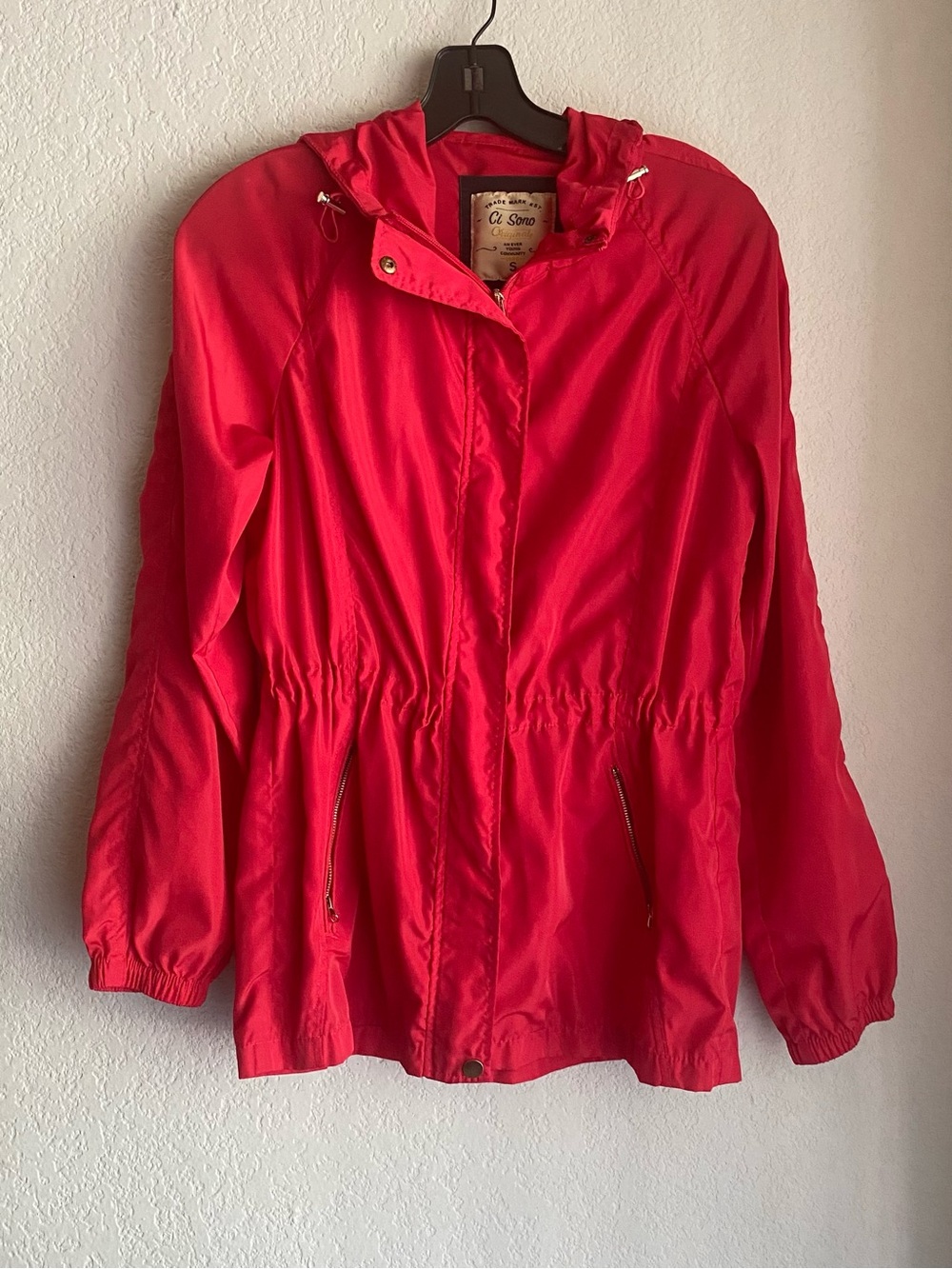 Ci Sono Bright Red Utility Anorak Jacket